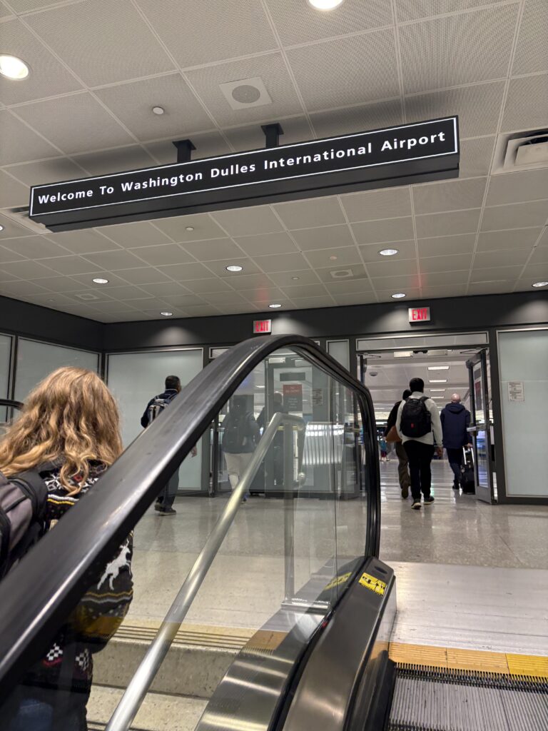 Washington Dulles International Airport IAD terminal entrance sign