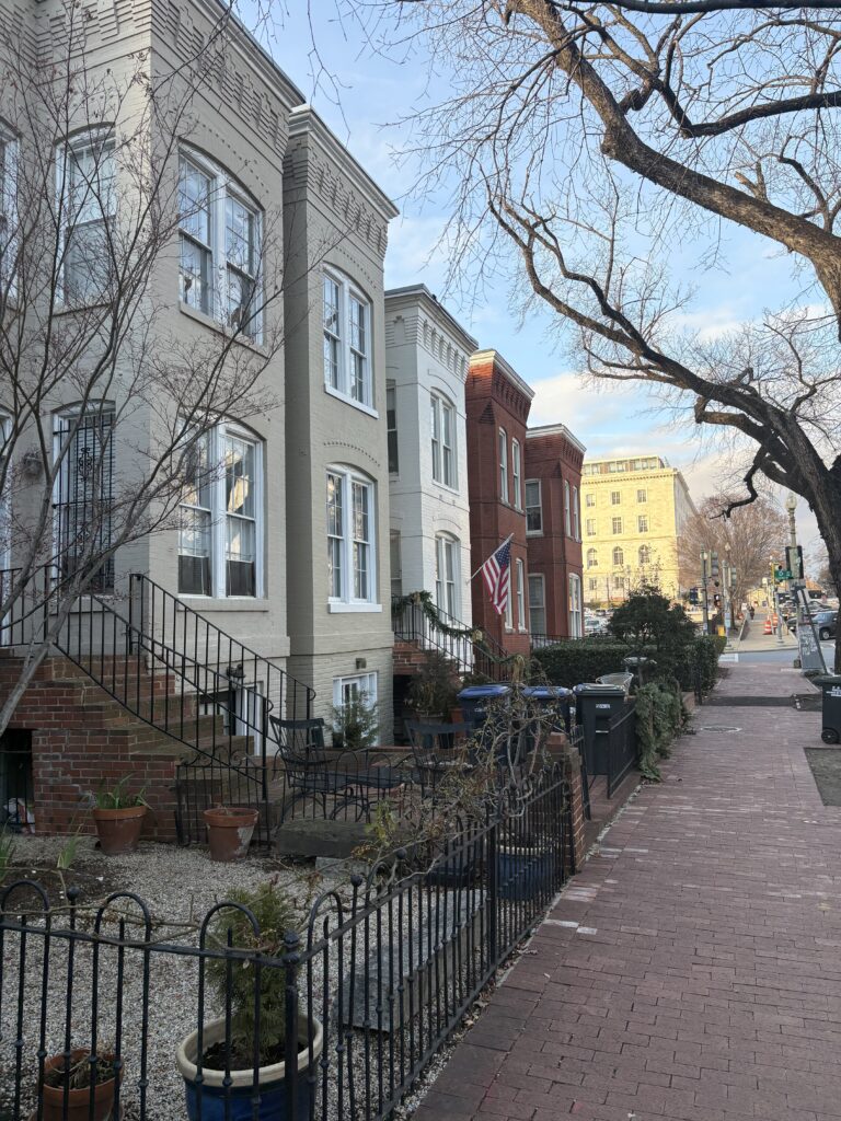 Capitol Hill DC Victorian rowhouses brick sidewalk