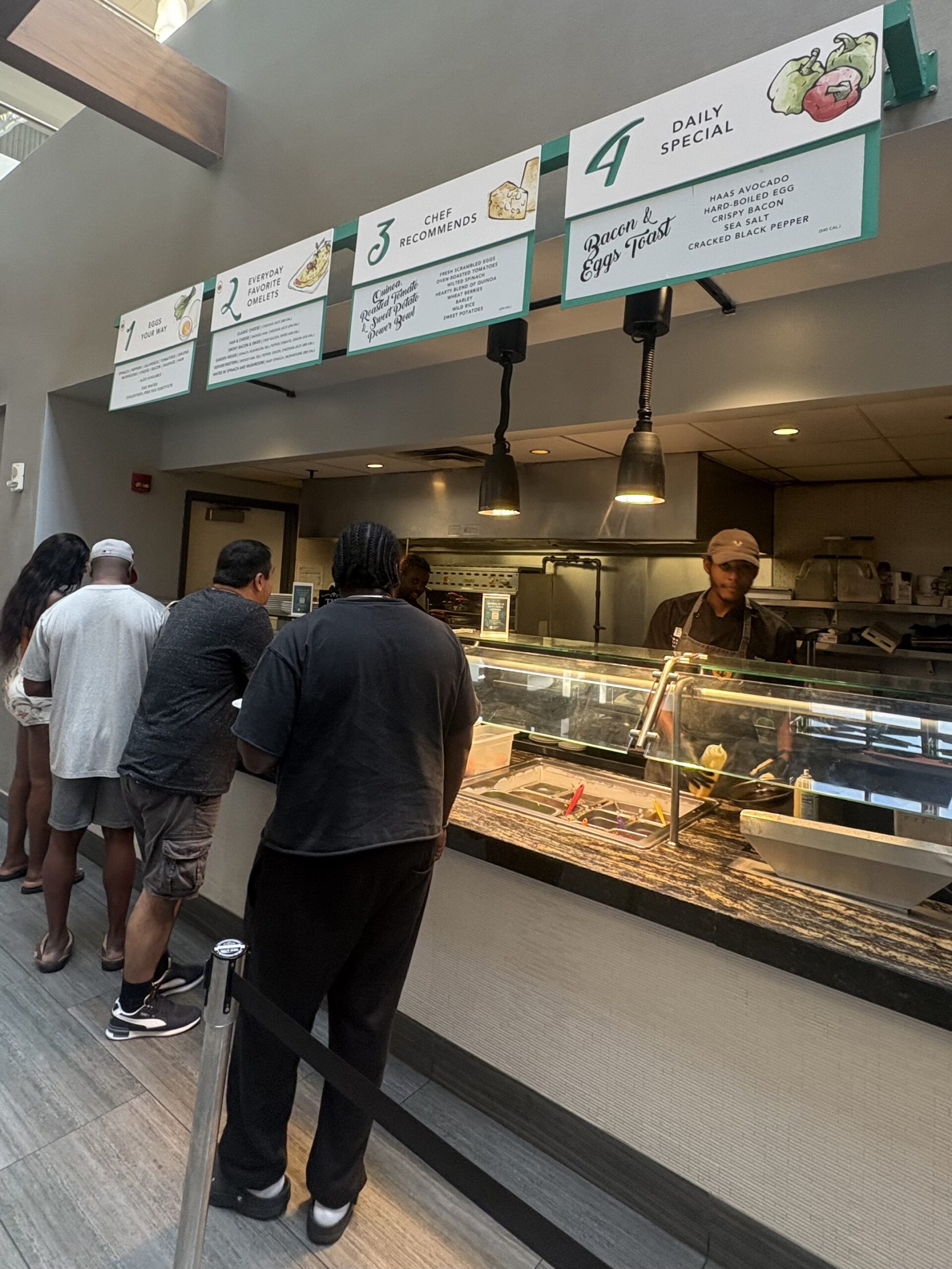 Made-to-order breakfast station with omelet bar at Embassy Suites Washington DC Georgetown